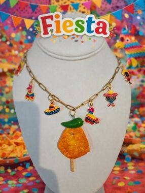 Fiesta Charm Necklace with Colorful Mexican-Inspired Charms